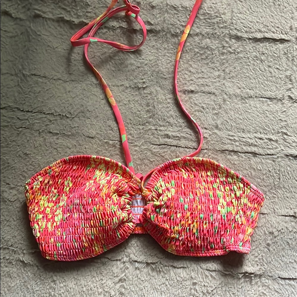 Colorful Smocked Bikini Top